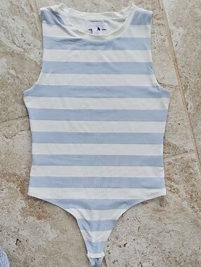 House of Harlow 1960 Blue Stripe Body suit